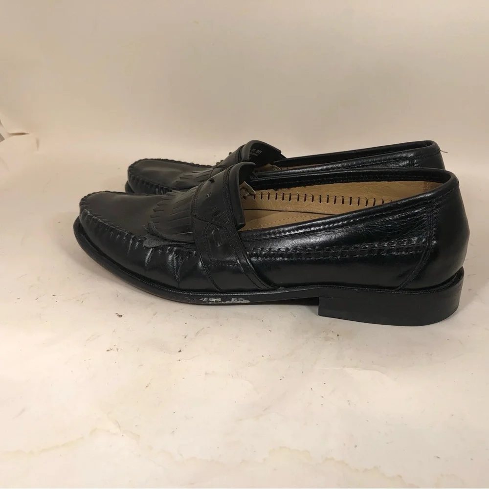 Florsheim Black Leather Tassel Loafer Slip On Dress Shoe Size Men's 9 D